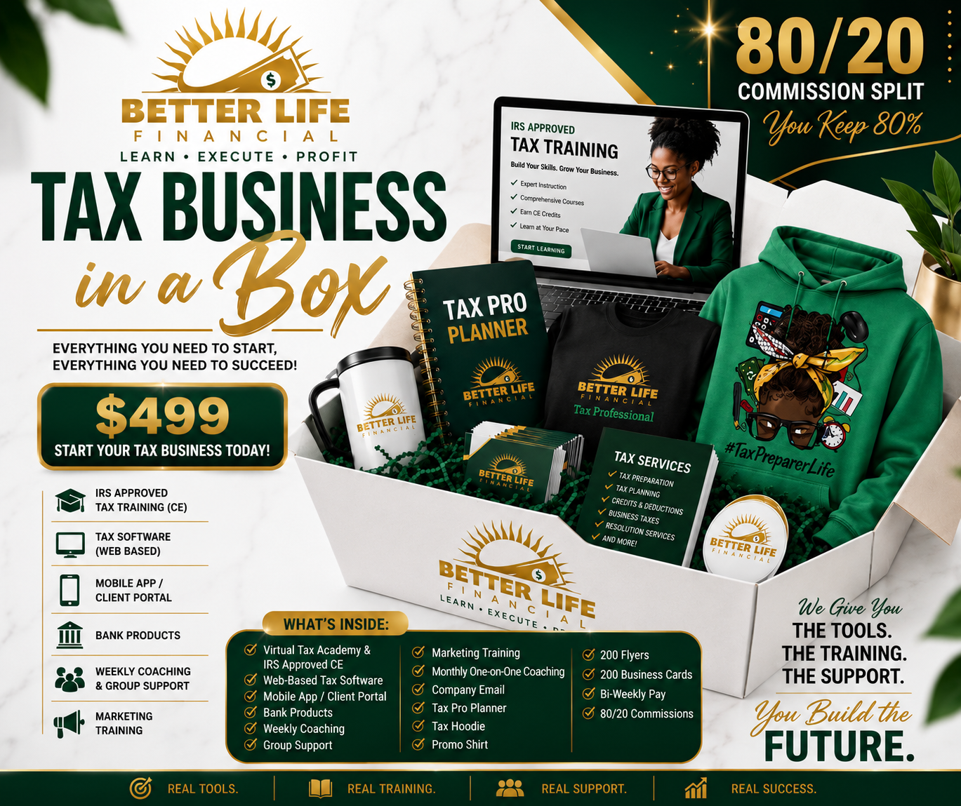 80/20 Tax Boss Tax Business in a Box flyer