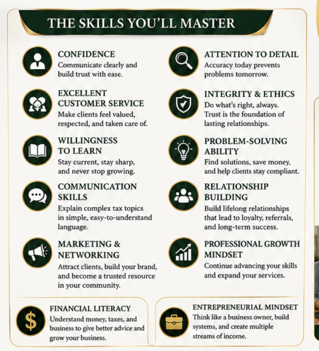 The skills you'll master as a Better Life Financial tax professional